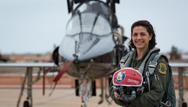 An American female lieutenant colonel pilot